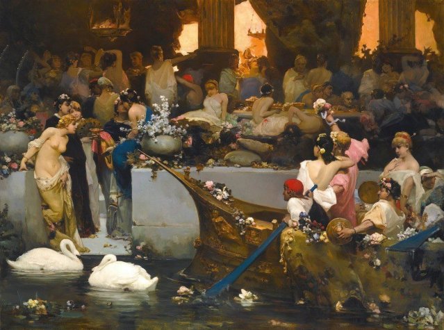 The Roman Orgy (c. 1900). Wilhelm Kotarbinski (Polish, 1848-1921).