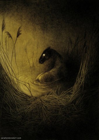 The Cheval Gauvin is an evil horse that haunts eastern France & the Jura Mountains of Switzerland. According to legend, it is a harbinger of death that is found in forests & cemeteries and kills those