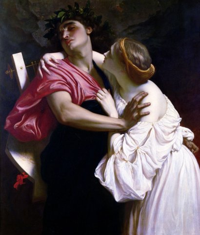 Orpheus and Eurydice (1864).
Frederic Leighton (English, 1830-1896).