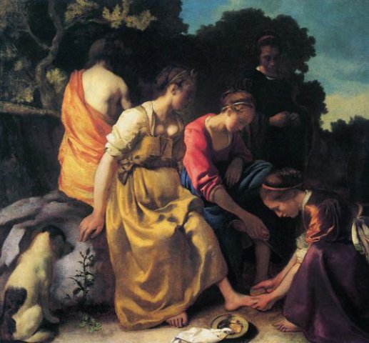 Diana and her Companions (1654). Johannes Vermeer (Dutch, 1632-1675).