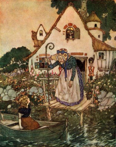 The Garden of the Woman Learned in Magic (1911). Edmund Dulac (French-English, 1882-1953).