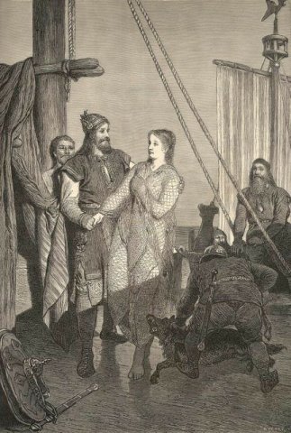 Ragnar acquires Kráka (Aslaug), as imagined by August Malmström, Swedish artist (1829-1901)