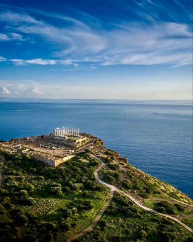 The Temple of Poseidon, Cape Sounio, Attica, Greece.