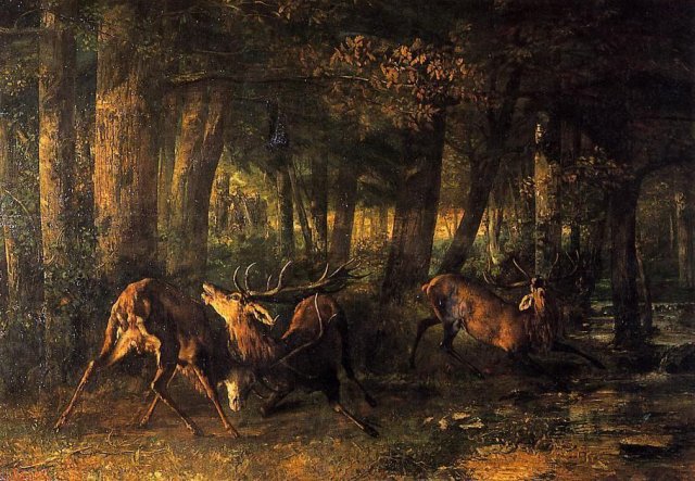 Spring, Stags Fighting (1861). Gustave Courbet (French, 1819-1877).