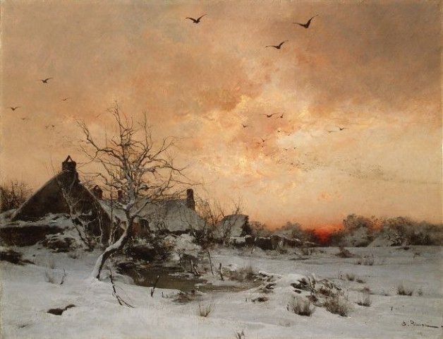 January: Cernay, Near Rambouillet. Léon-Germain Pelouse (French, 1838-1891).