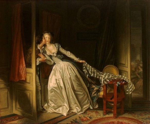 The Stolen Kiss (1788). Jean-Honore Fragonard (French, 1732-1806).
