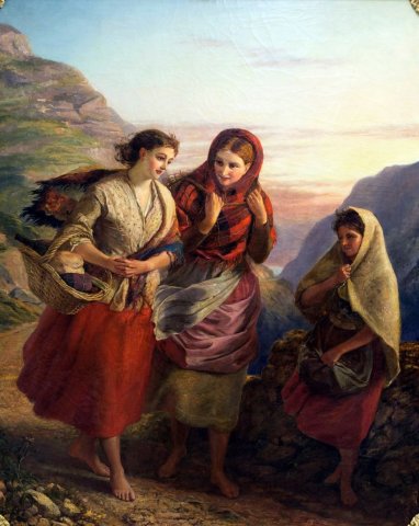 Connemara Girls (c. 1880). Sir Alfred Thomas Jones (Irish, c.1823-1893).