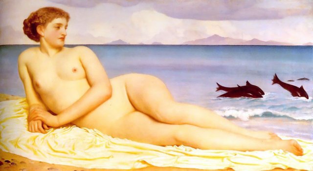 Actaea, the Nymph of the Shore (c. 1868). Frederic Leighton (British, 1830-1896).