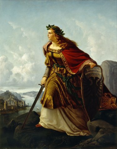 Germania auf der Wacht am Rhein (Germania at Watch on the Rhine) (1860). Lorenz Clasen (German, 1812-1899).