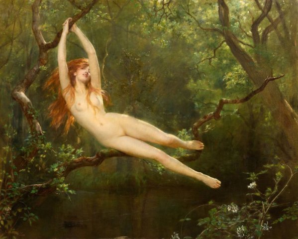 A Nymph in the Forest (1893). John Collier (British, 1850-1934).