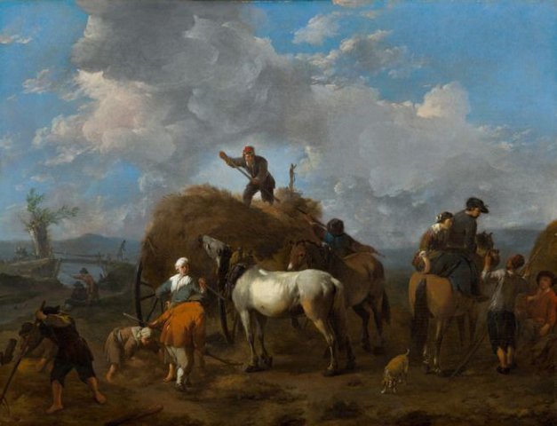 Harvesting the Hay. Johannes Lingelbach (Dutch, 1622-1674).