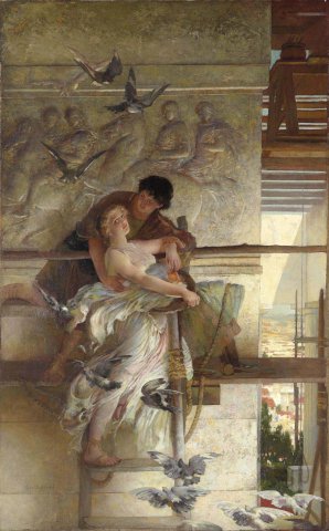 "Under the Temple Eaves" by Edwin Howland Blashfield (1848-1936).
