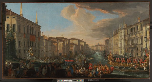 Regatta on the Grand Canal in Honor of Frederick IV of Denmark (1711). Luca Carlevarijs (Italian, 1663-1730).