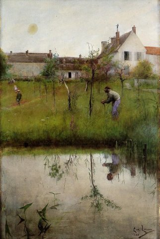 The Old Man and the New Trees (1883). Carl Larsson (Swedish, 1853-1919).