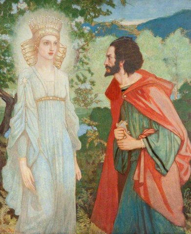 Merlin and the Fairy Queen. John Duncan (Scottish, 1866-1945).
