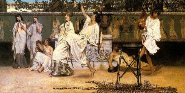 A Bacchic Dance (1871). Lawrence Alma-Tadema (Dutch, 1836-1912).