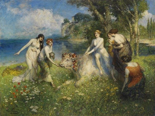 Europa auf dem Stier (Europe on the Bull) (1910). Ferdinand Leeke (German, 1859-1937).