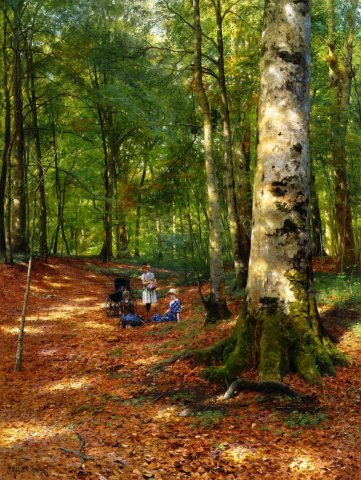 The Woodland Glade, 1898. Peder Mørk Mønsted (Danish, 1859-1941).