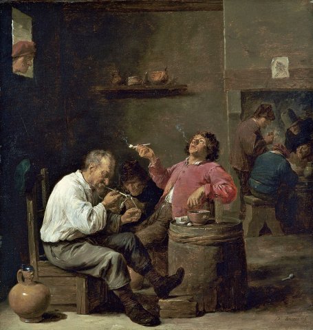 Smokers in an Interior (c. 1637). David Teniers the Younger (Flemish, 1610-1690).