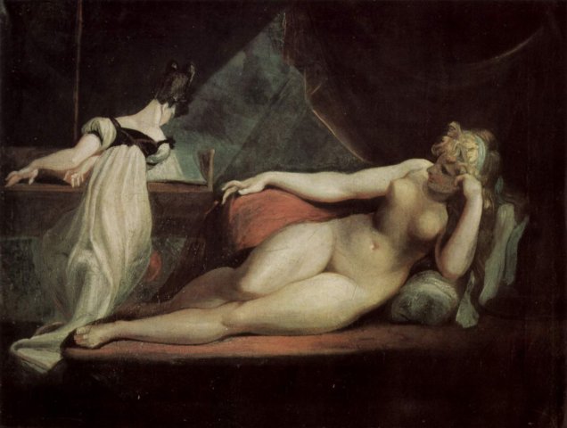 Laying Nude and a Pianist (c. 1800). Henry Fuseli (Swiss, 1741-1825).