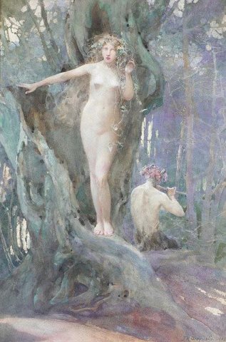 The Magic of Pan’s Flute (1905). John Reinhard Weguelin (English, 1849-1927)