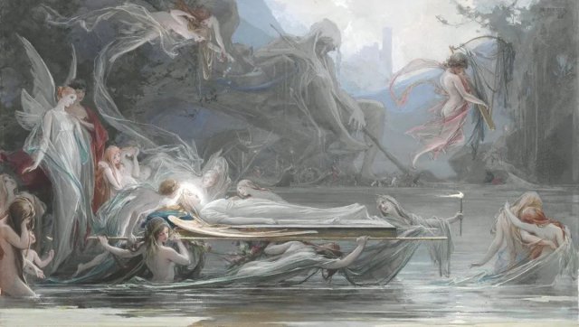 Funerary Nymphs (1888). Maximilian Pirner (Czech, 1854-1924).