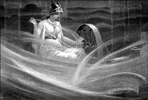 Frigg Spinning the Clouds. John Charles Dollman (British, 1851-1934).