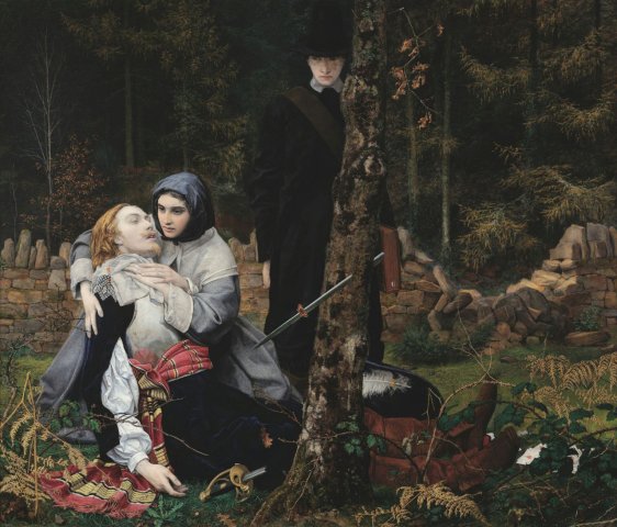 The Wounded Cavalier (1855). William Shakespeare Burton (English, 1824-1916).