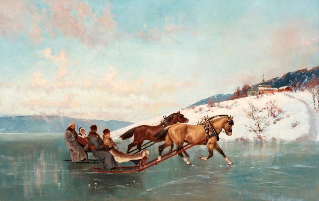 Sleigh Ride. Axel Ender (Norwegian, 1853-1920).