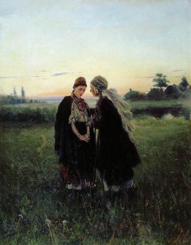 Mother and Daughter (1886). Vladimir Makovsky (Russian, 1846-1920).
