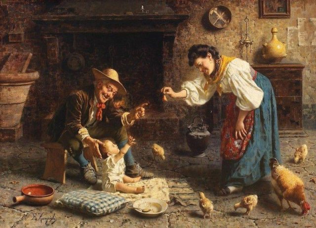 Title: Family in the kitchen
Artist: Eugenio Zampighi