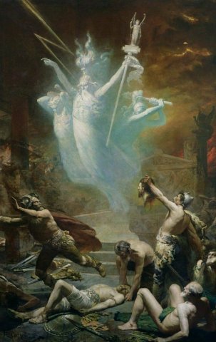 La Prise du Temple de Delphes par les Gaulois (The Taking of the Temple at Delphi by the Gauls), 1885. Alphonse Cornet (French, 1814-1874).