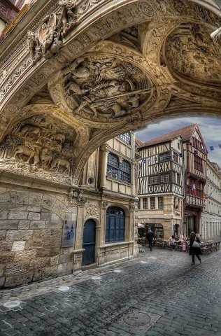 Under The Gros-Horloge, Rouen, Normandy. Dated from the 13th century AD.