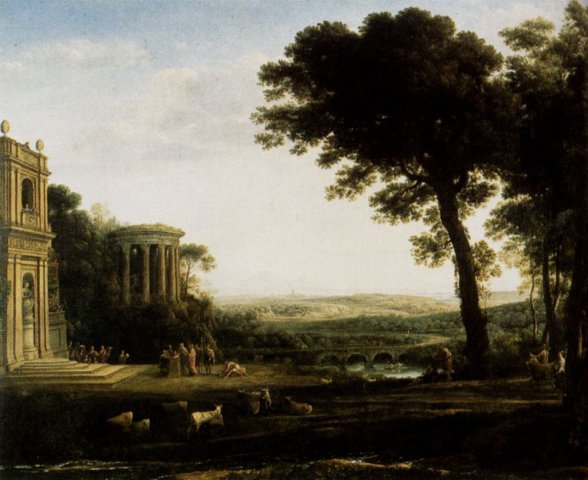 The Father of Psyche Sacrificing at the Temple of Apollo (1663). Claude Lorrain (French, 1600-1682).