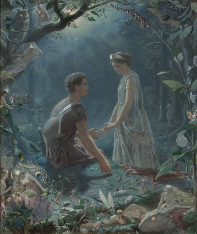 Hermia and Lysander (1870). John Simmons (English, 1823-1876).
