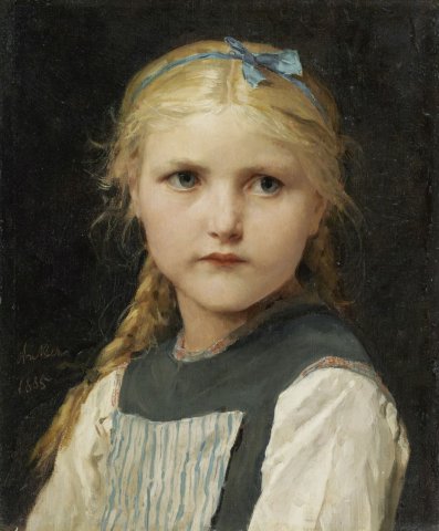 Portrait of a Girl, 1885. Albert Anker (Swiss, 1831-1910).