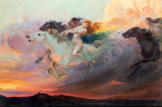 "Twilight" (1890), by Ulpiano Checa (Spanish painter, 1860-1916)