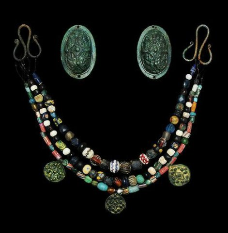 Viking Oval Brooch Sets, c. 9th-10th Century (and a replica shown on a woman).