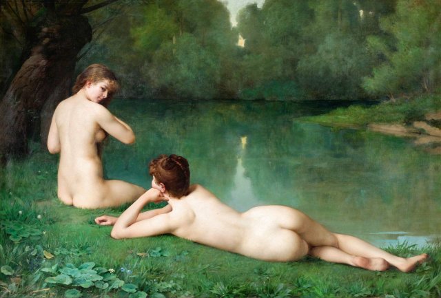 At the Water's Edge (1887). Emmanuel Benner, (French-Swiss, 1836-1896).