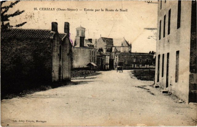 Rural Street Scene in Cerizay, Poitou Region of Western France (c. 1890).