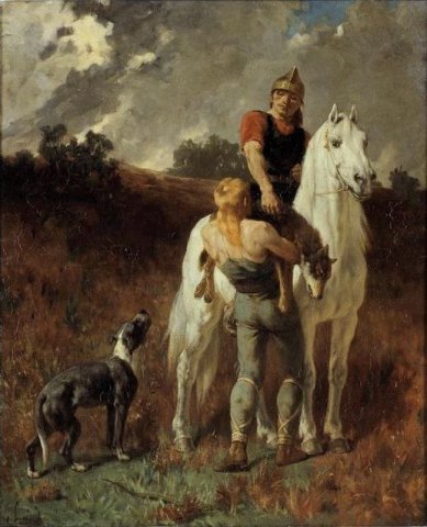 Gaulois Revenant de la Chasse (Gaul Returning from the Hunt) (before 1848). Évariste Vital Luminais (French, 1821-1896).