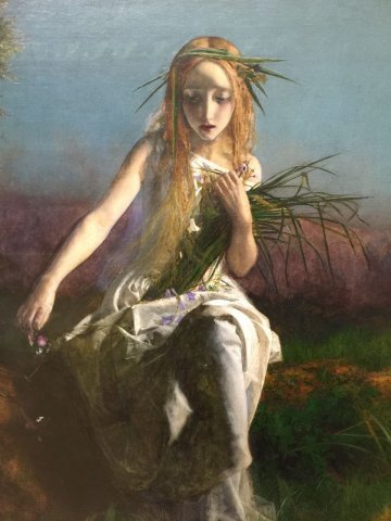 Ophelia (v.1 and 2). Arthur Hughes (English, 1832-1915).