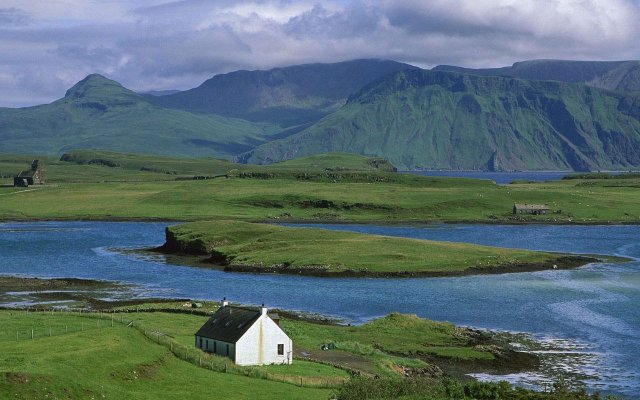Farm Cottage on Canna island. Hebrides Scotland.