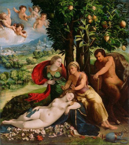 Mythological Scene (c.1524). Dosso Dossi (Italian, 1489-1542).