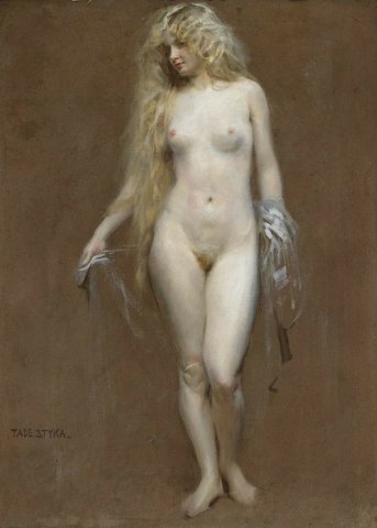 A Blonde Beauty in Transparent Veil. Tadeusz Styka (Polish, 1889-1954).