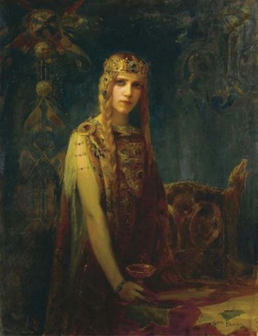 Femme a la Couronne: La Princesse Celte (Woman with the Crown: The Celtic Princess), 1911. Gaston Bussière (French, 1862-1929).