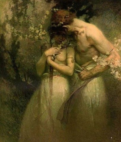 Spring night by Alphonse mucha