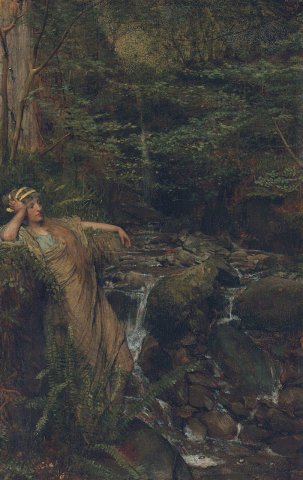 Waterfall Nymph (1874). Lawrence Alma-Tadema (Dutch, 1836-1912).