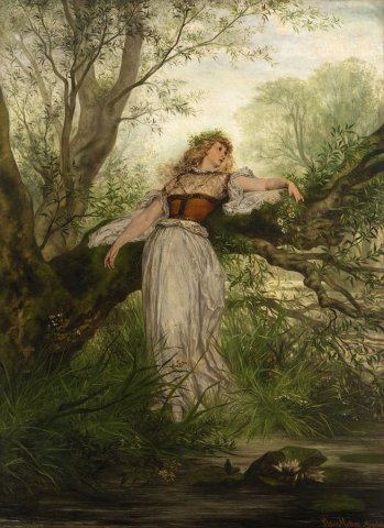 Ophelia. Victor Müller (German, 1829-1871).