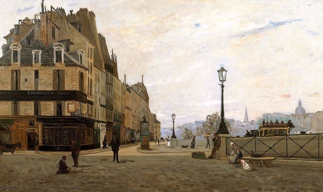 The Pont Neuf and the Quai des Orfèvres, Paris, 1875. Hippolyte Camille Delpy (French, 1842-1910).